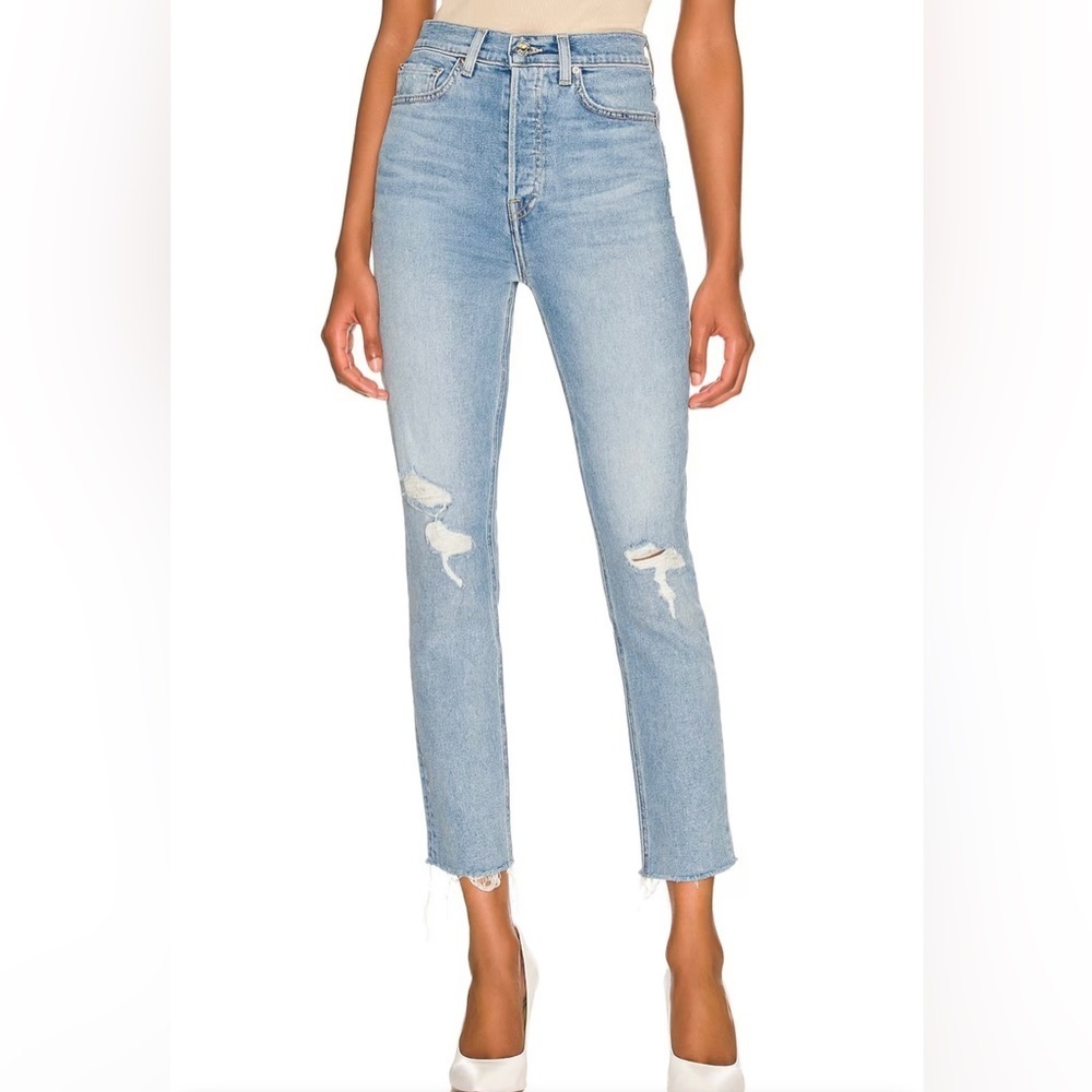 Grlfrnd The Piper Super High Rise Stretch Slim Crop in La Jolla - Picture 1 of 13